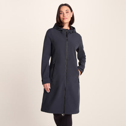 Enya Womens Longline Waterproof Softshell Jacket - Dark Indigo