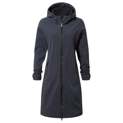 Enya Womens Longline Waterproof Softshell Jacket - Dark Indigo
