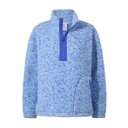 Flossie Womens Sherpa Zip Neck Fleece - Powder Blue Nep