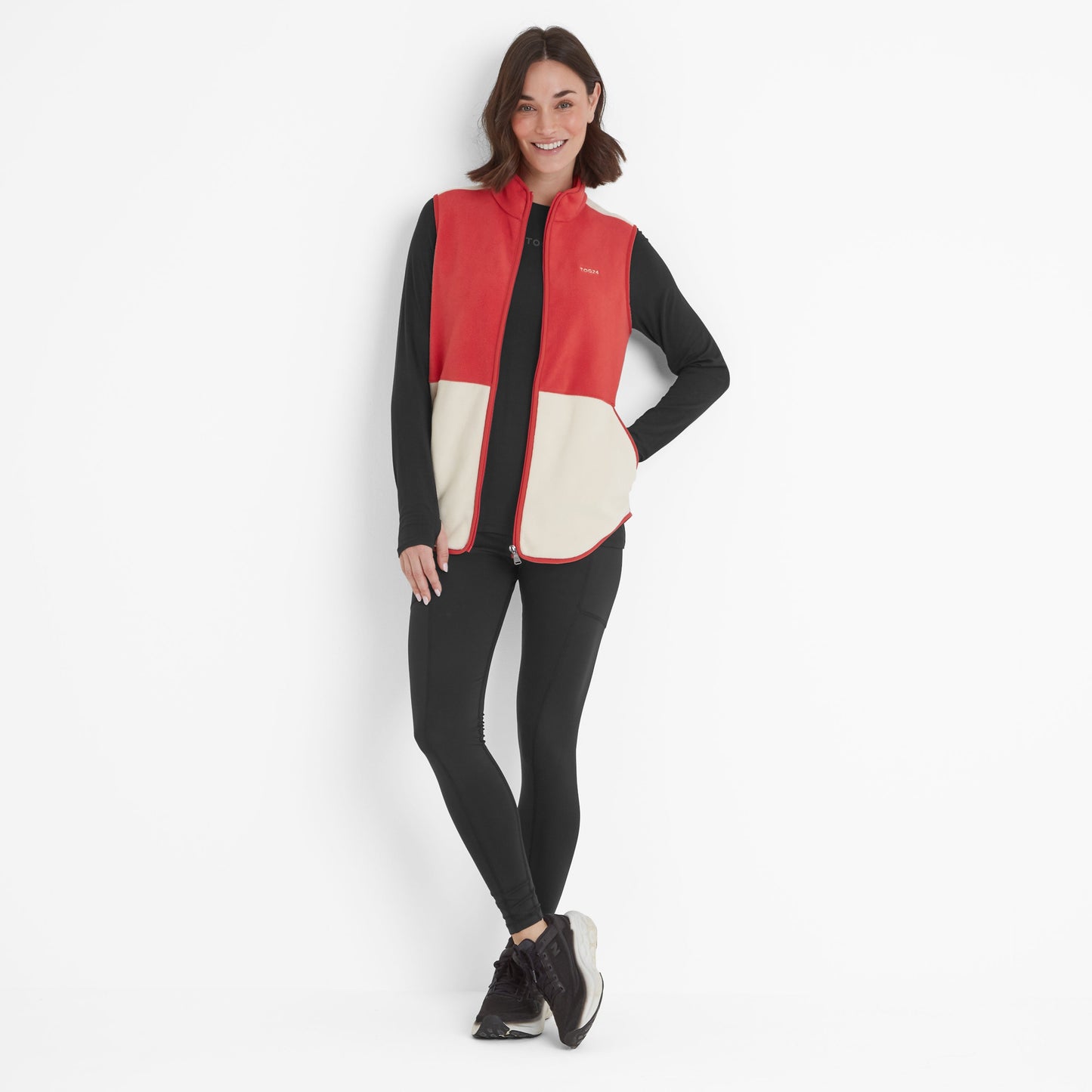 Fordley Womens Microfleece Gilet - Cranberry/Vanilla