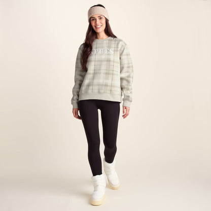 Gina Mens Supersoft Check Print Crew Neck Sweatshirt - Simply Taupe Check
