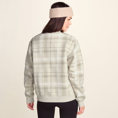 Gina Mens Supersoft Check Print Crew Neck Sweatshirt - Simply Taupe Check