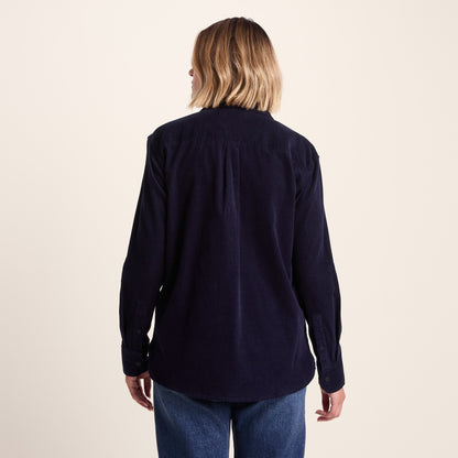 Harby Womens Long Sleeve Lightweight Corduroy Shirt - Oxford Blue