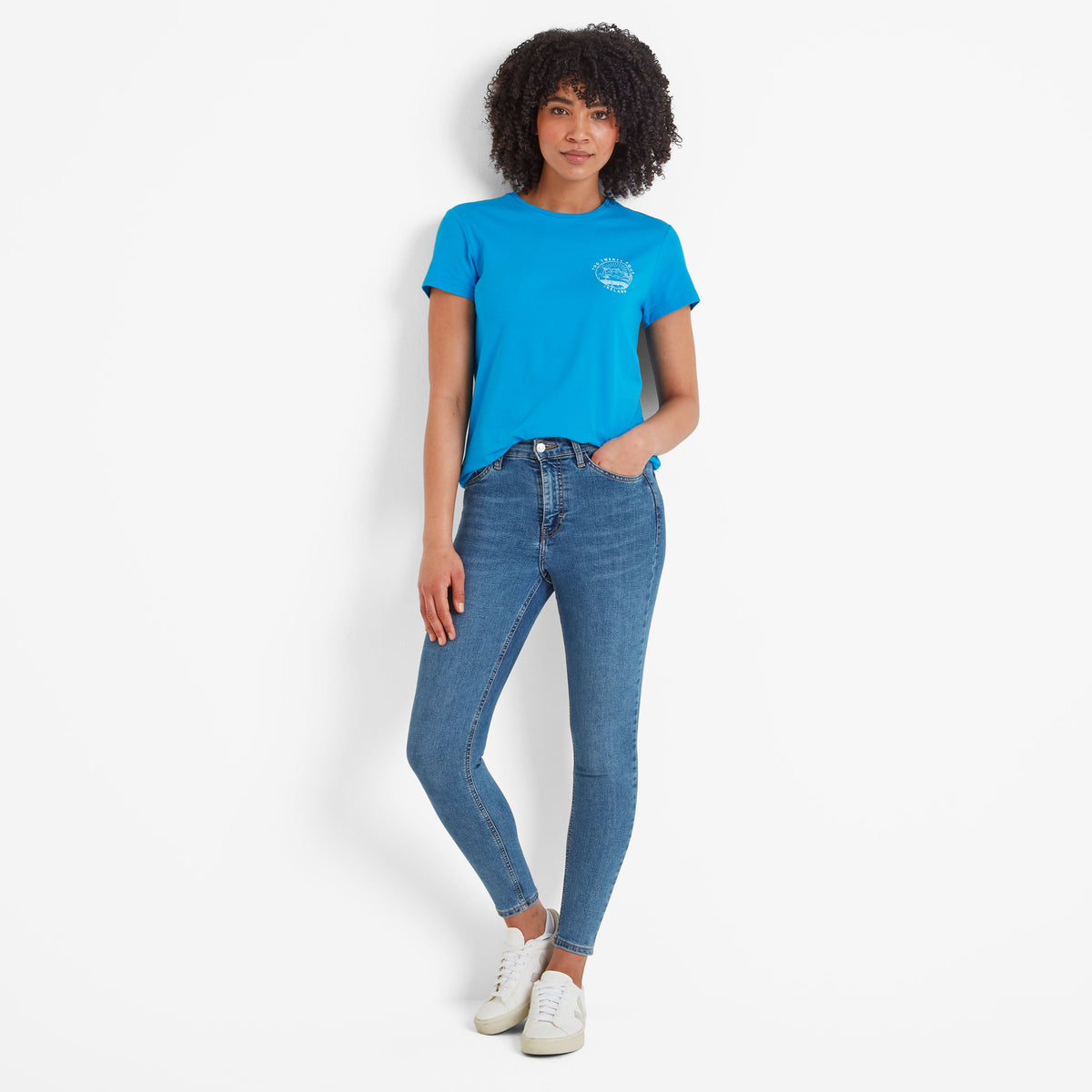 Ireland Womens 100% Cotton T-Shirt - Azure Blue