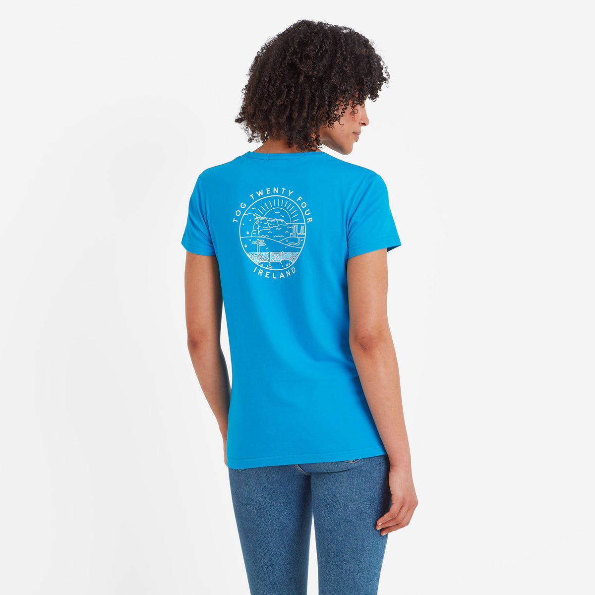 Ireland Womens 100% Cotton T-Shirt - Azure Blue