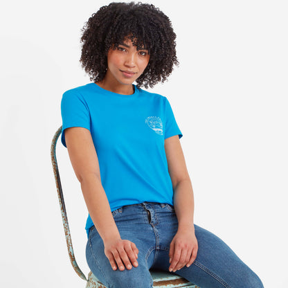 Ireland Womens 100% Cotton T-Shirt - Azure Blue