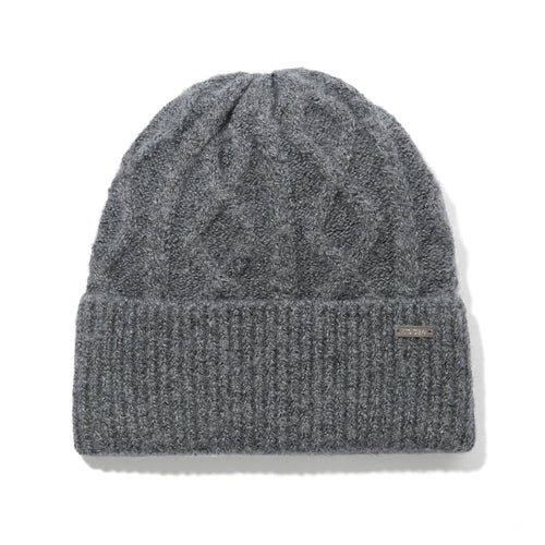 Janice Supersoft Cable Knit Beanie - Light Grey Melange