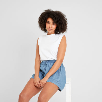 Jessica Womens Tencel Lyocel Shorts - Faded Indigo