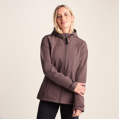 Keld Womens Shower Resistant Hooded Softshell Jacket - Dark Mauve