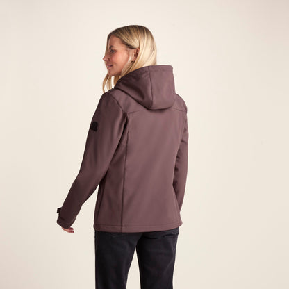 Keld Womens Shower Resistant Hooded Softshell Jacket - Dark Mauve