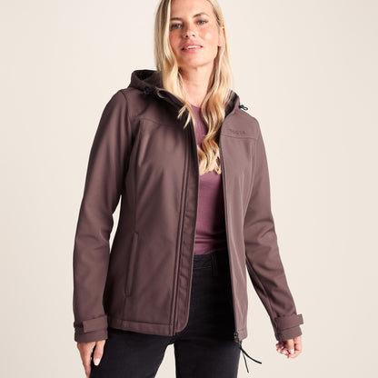 Keld Womens Shower Resistant Hooded Softshell Jacket - Dark Mauve