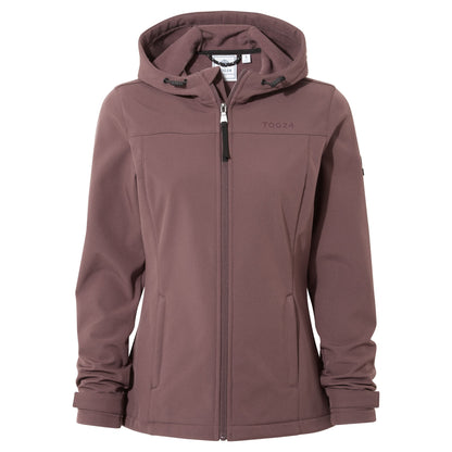 Keld Womens Shower Resistant Hooded Softshell Jacket - Dark Mauve