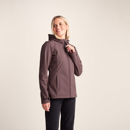 Keld Womens Shower Resistant Hooded Softshell Jacket - Dark Mauve