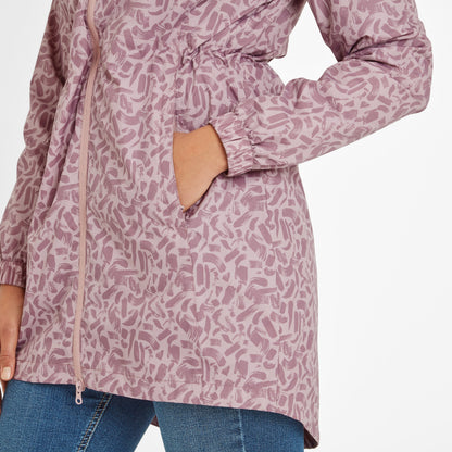 Kilnsey Womens Waterproof Jacket - Dusky Rose Brushstroke Print