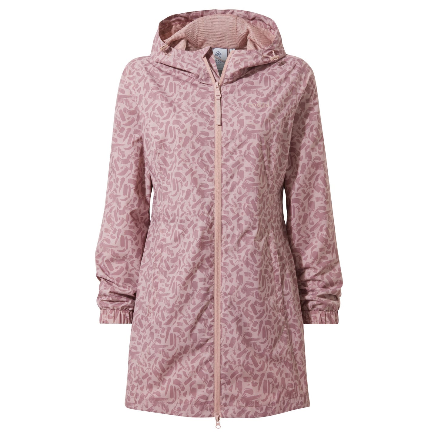 Kilnsey Womens Waterproof Jacket - Dusky Rose Brushstroke Print