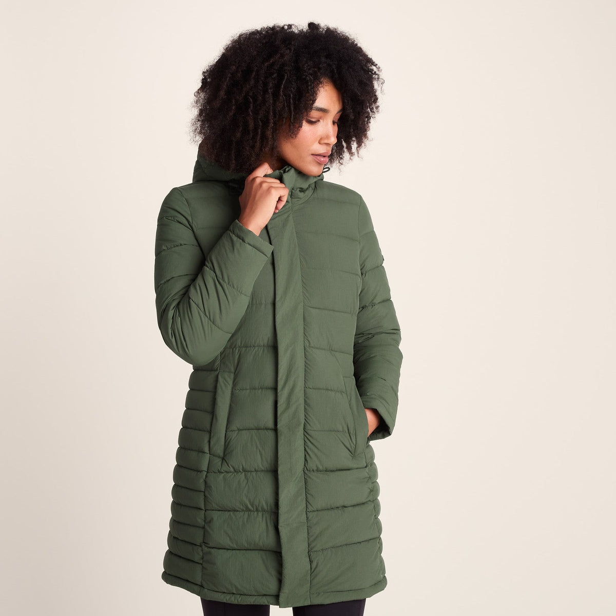 Kirkham Womens Long Shower Resistant Insulated Jacket - Dark Green