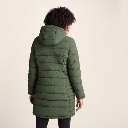 Kirkham Womens Long Shower Resistant Insulated Jacket - Dark Green