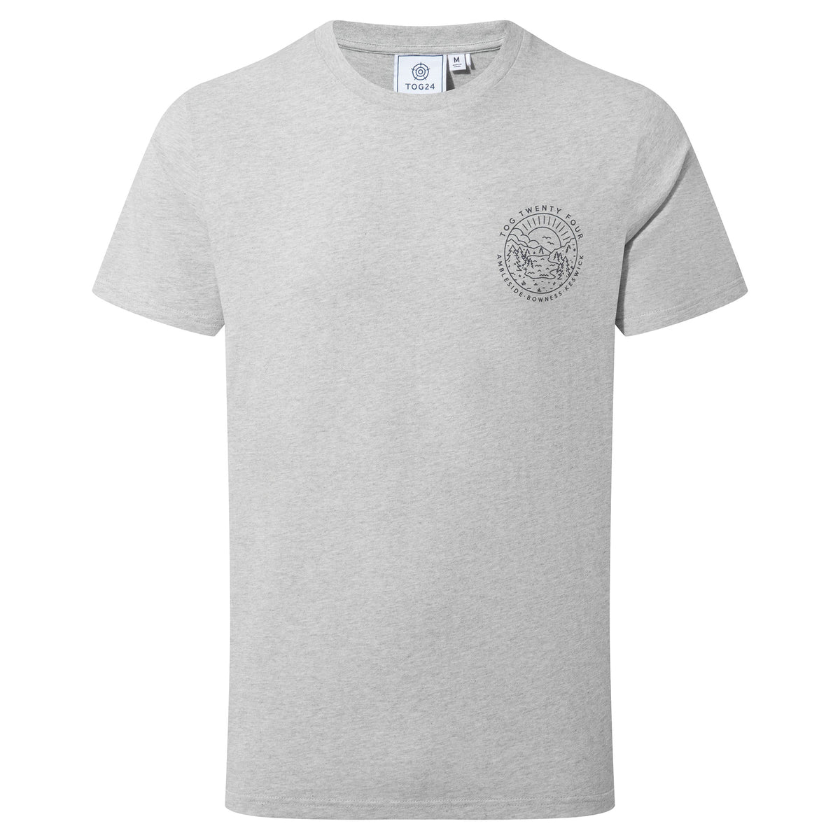 Lakes Mens 100% Cotton Supersoft T-Shirt - Light Grey Marl