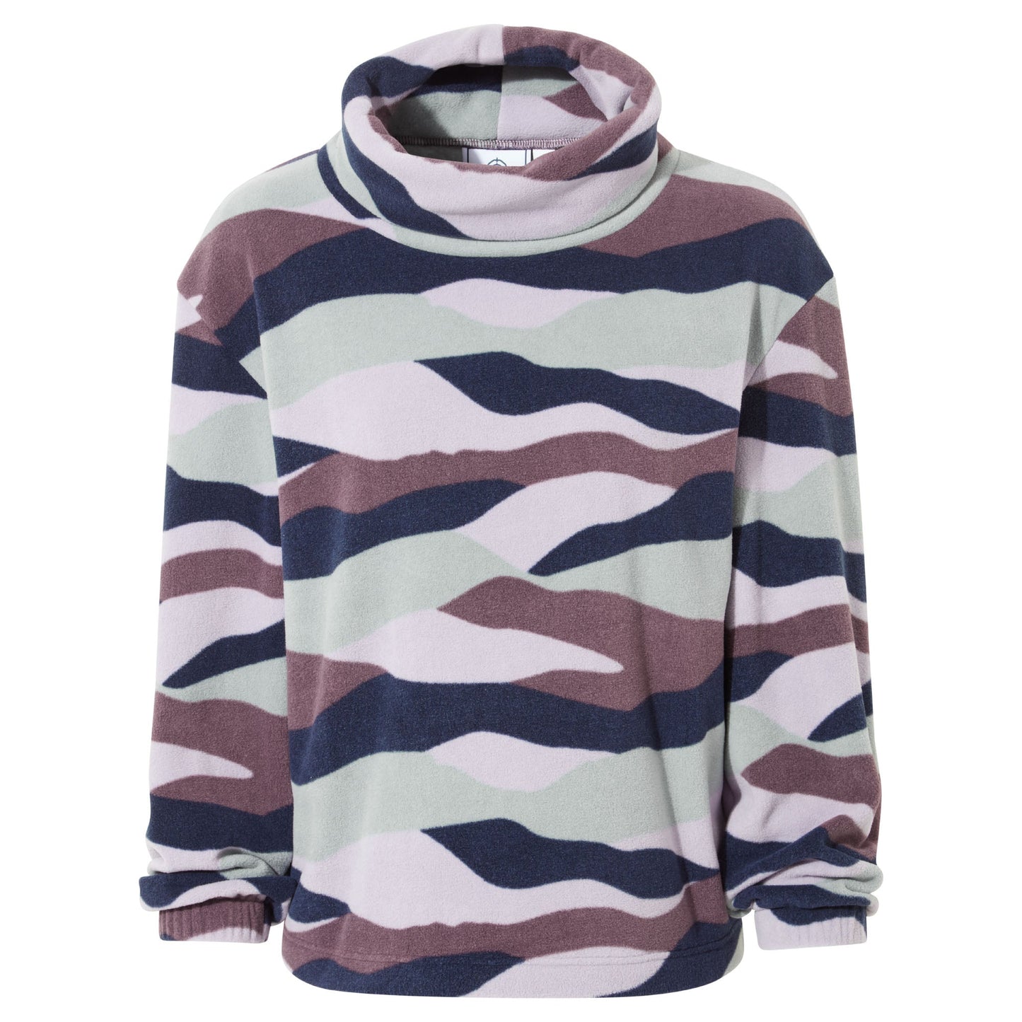 March Womens Relaxed Fit Microfleece Pullover - Landscape Print