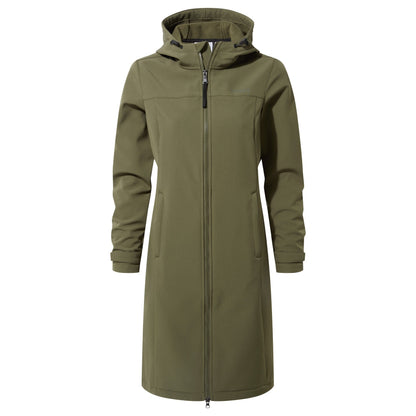 Marina Womens Long Water Resistant Softshell Jacket - Khaki