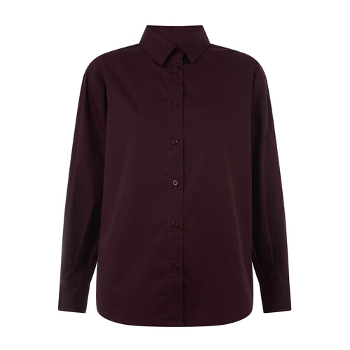 Marnie Womens 100% Cotton Oversized Shirt - Huckleberry