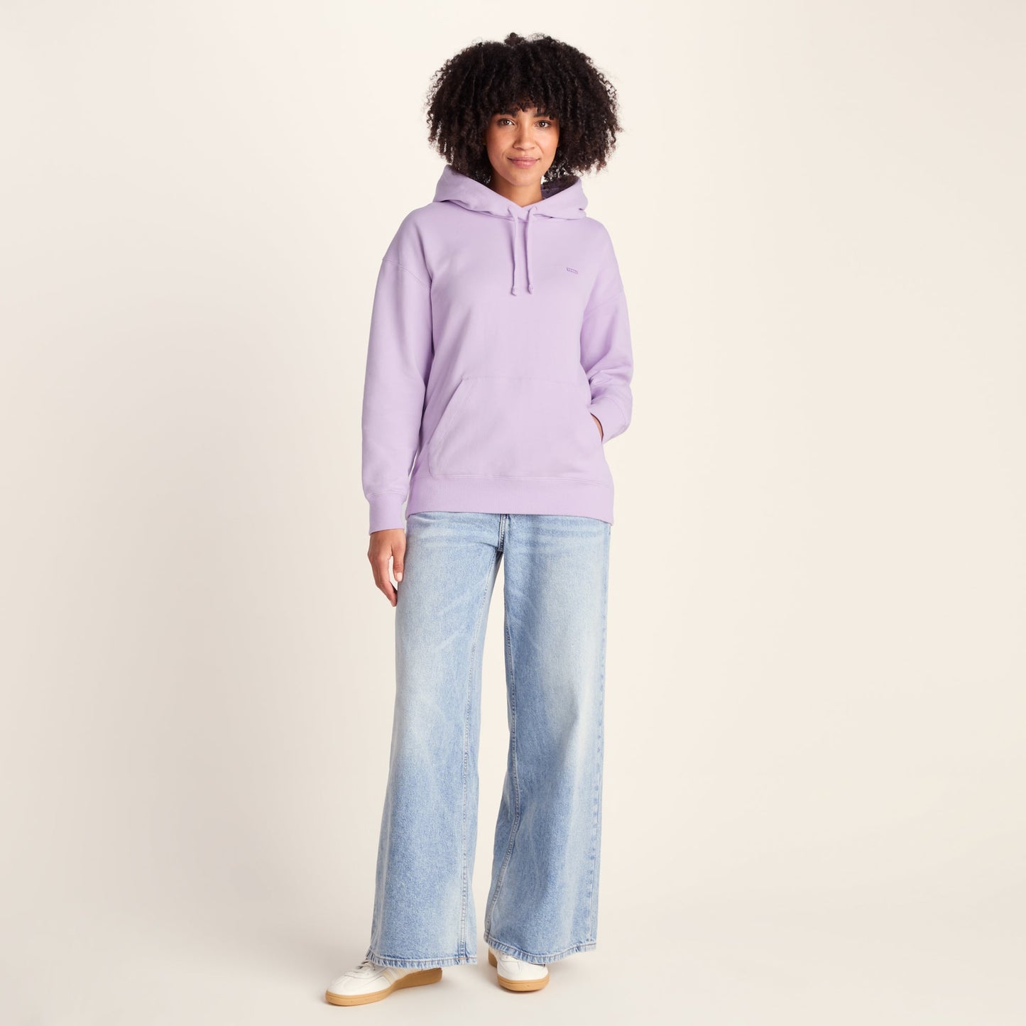 Meera Womens 100% Cotton Relaxed Fit Hoody - Lilac Blossom