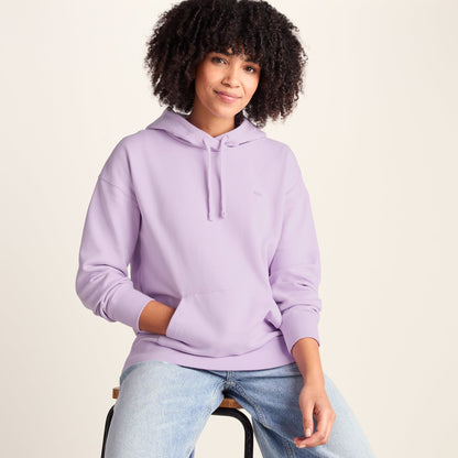 Meera Womens 100% Cotton Relaxed Fit Hoody - Lilac Blossom