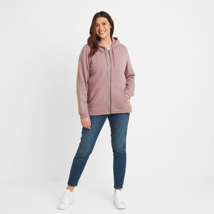 Mia Womens Supersoft Zip Hoody - Faded Pink
