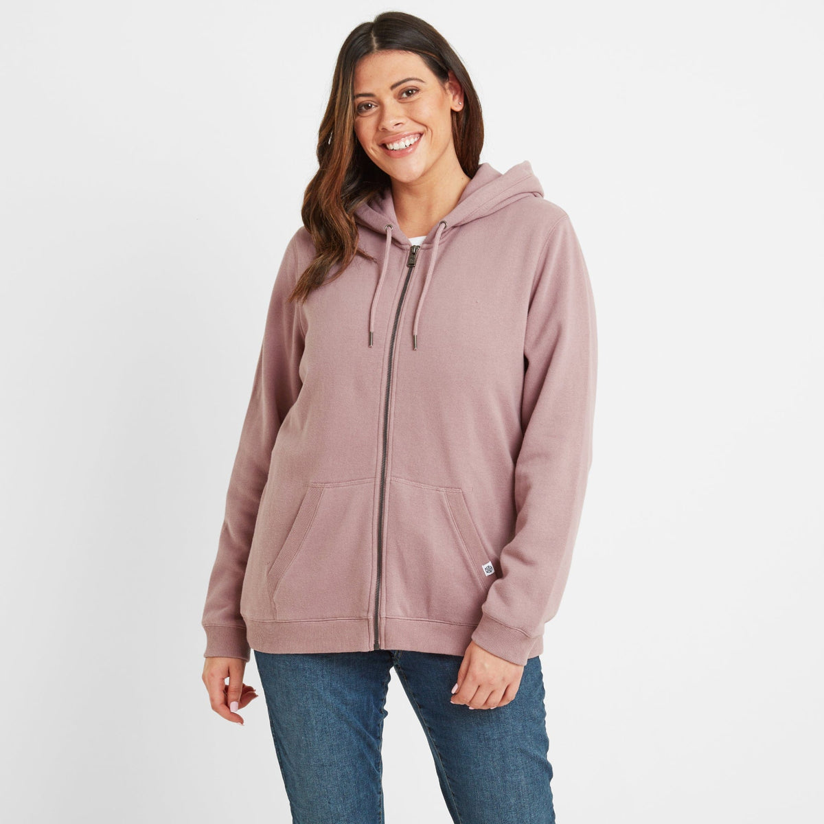 Mia Womens Supersoft Zip Hoody - Faded Pink