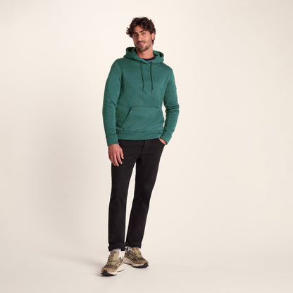 Mosby Mens Supersoft Knitlook Fleece Hoody - Dark Turquoise Marl