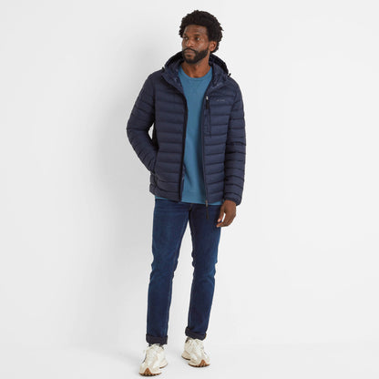 North Mens RDS Certified Down Hooded Jacket - Dark Indigo
