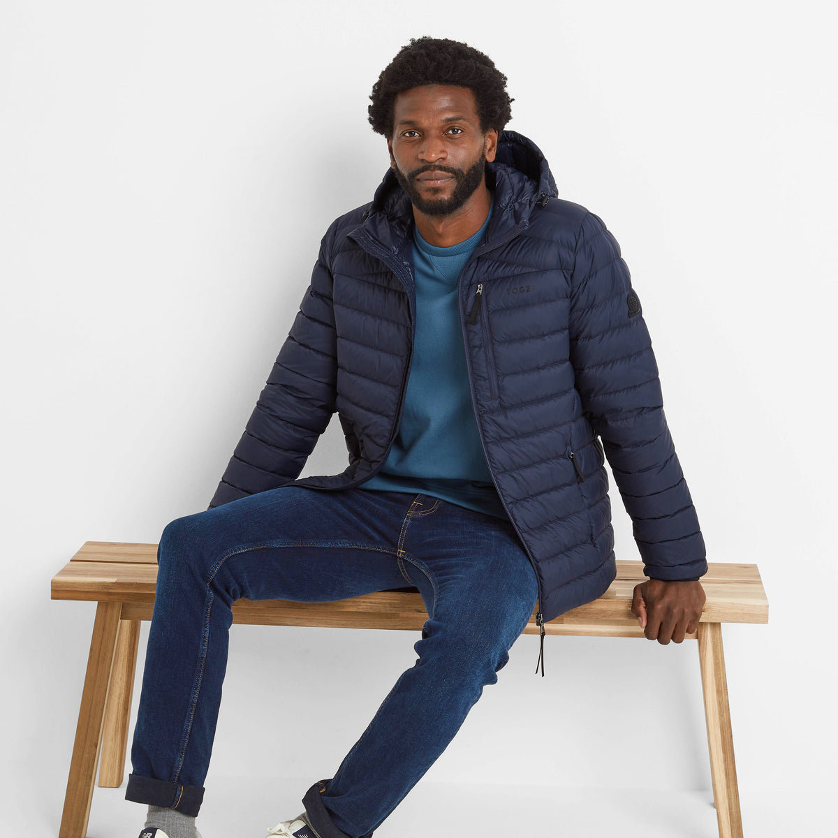 North Mens RDS Certified Down Hooded Jacket - Dark Indigo