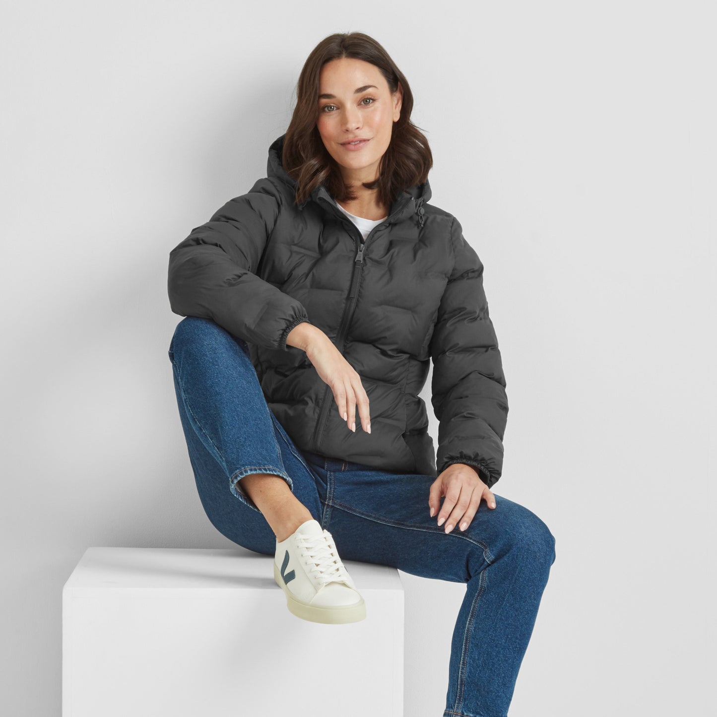 Palmer Womens Shower Resistant Insulated Jacket - Washed Black
