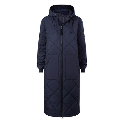 Rainey Womens Longline Lightweight Insulated Quilted Coat - Deepest Blue