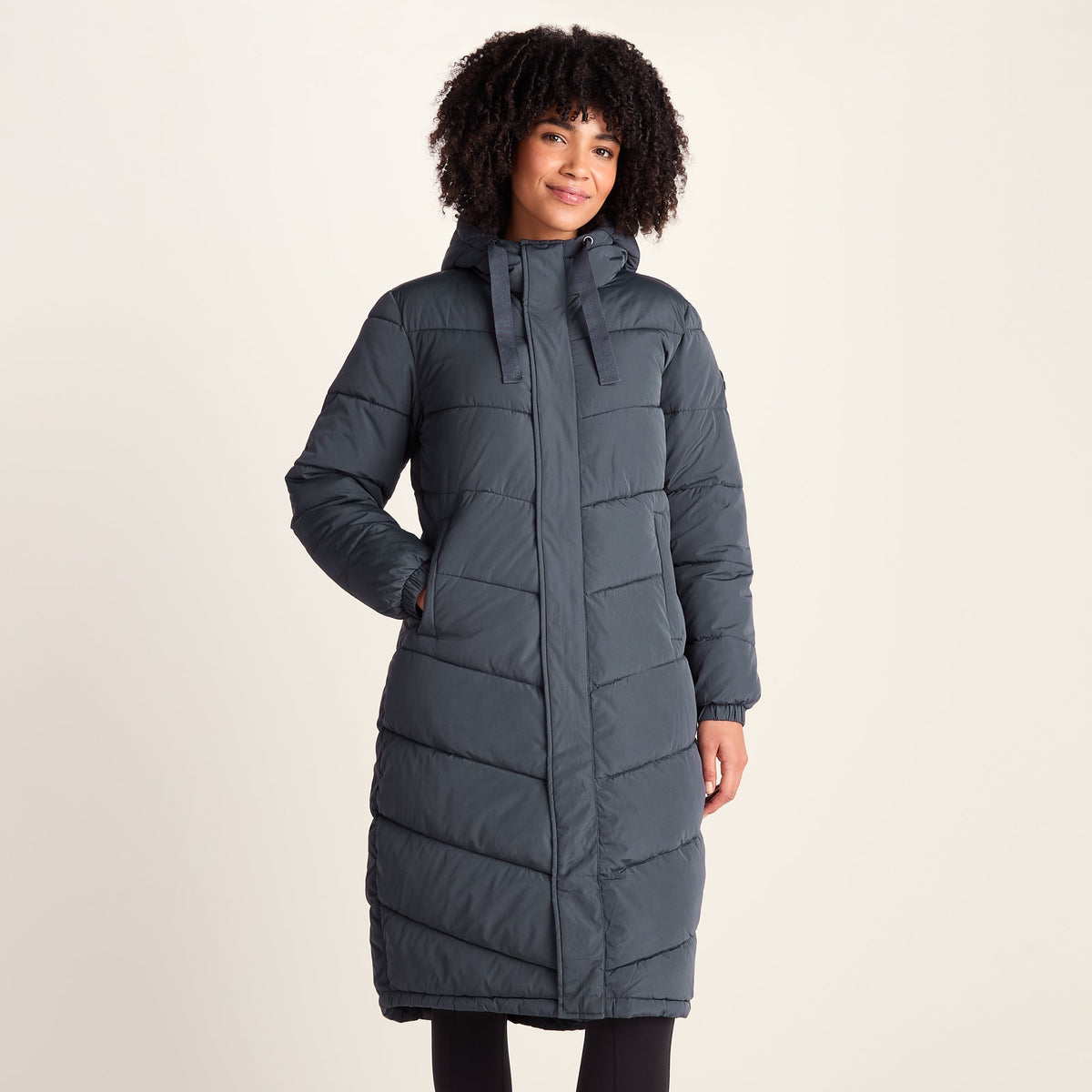 Raleigh Womens Long Insulated Jacket - Washed Blue