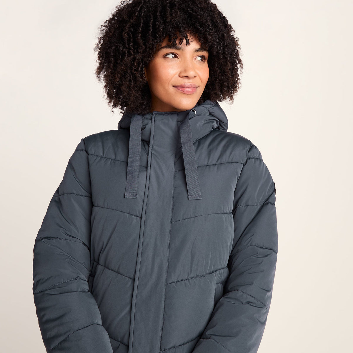 Raleigh Womens Long Insulated Jacket - Washed Blue