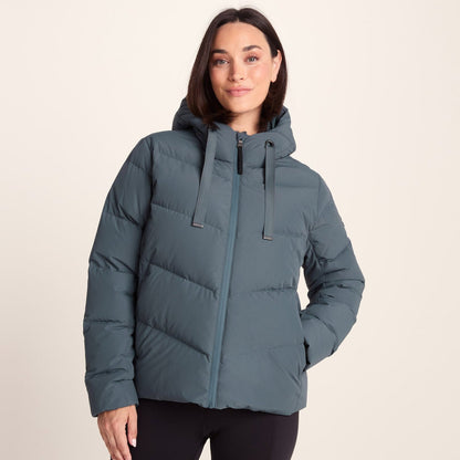 Raleigh Luxe Womens Shower Resistant Down Insulated Jacket - Graphite