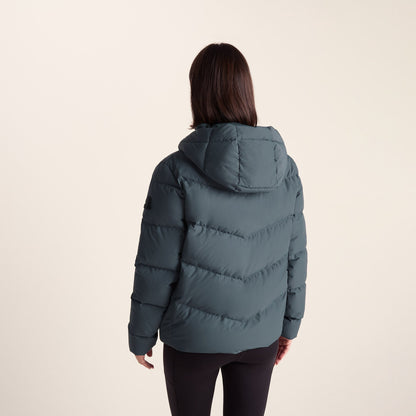 Raleigh Luxe Womens Shower Resistant Down Insulated Jacket - Graphite