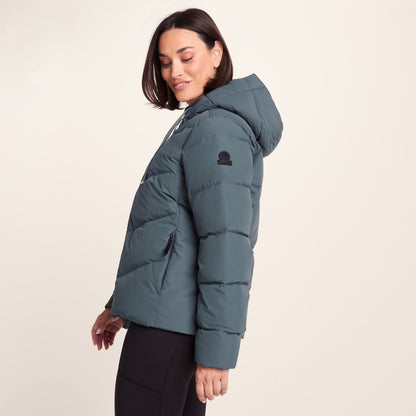 Raleigh Luxe Womens Shower Resistant Down Insulated Jacket - Graphite