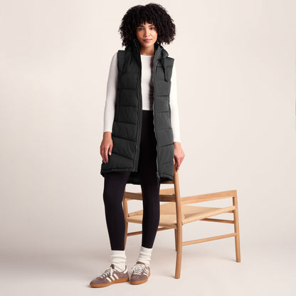 Ranskill Womens Long Insulated Gilet - Washed Black