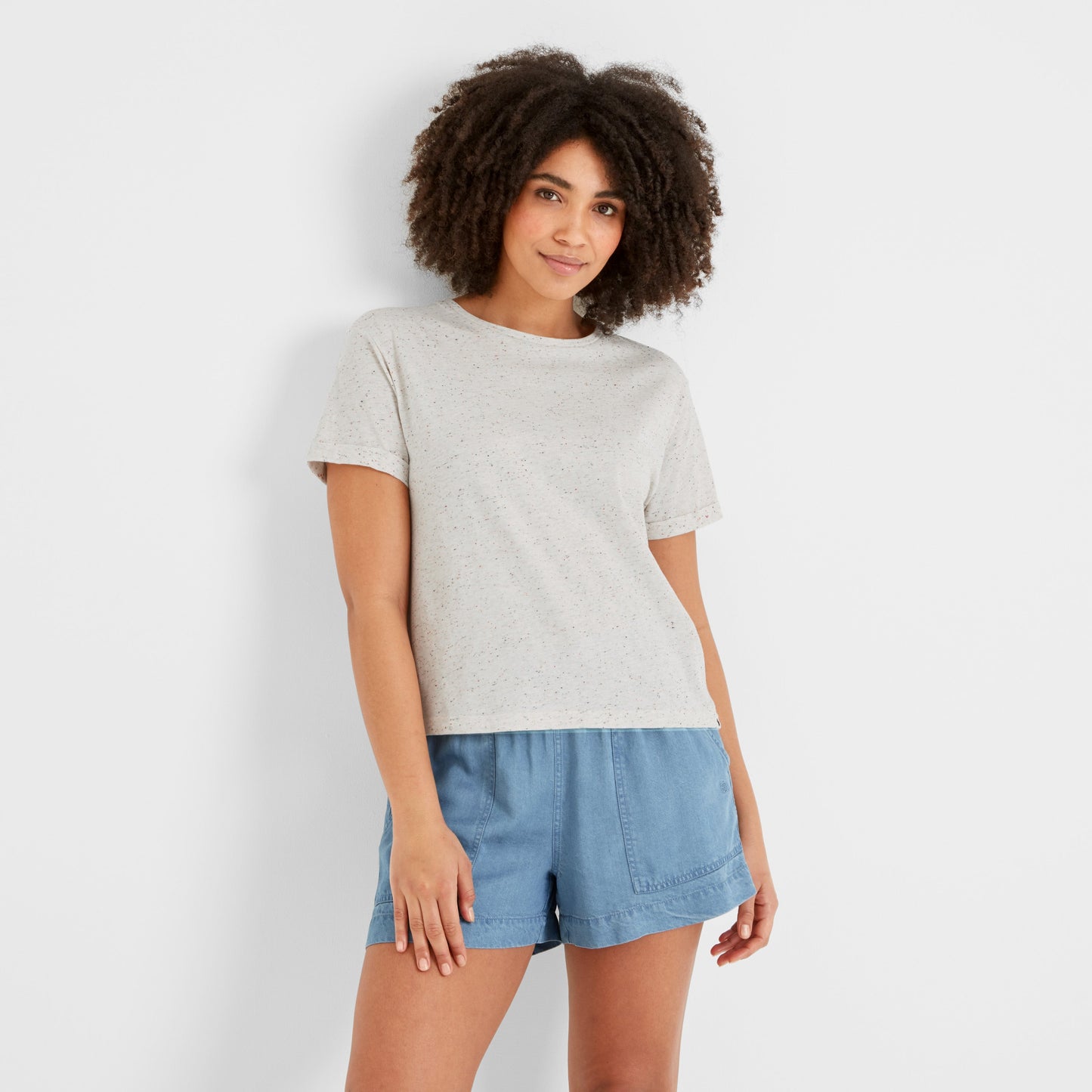 Rebecca Womens 100% Cotton Supersoft T-Shirt - Multi Colour Nep