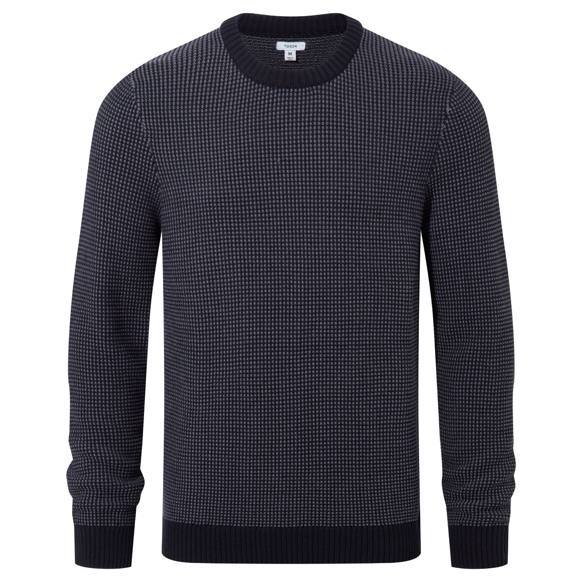 Richie Mens Knitted Crew Neck jumper - Dark Indigo