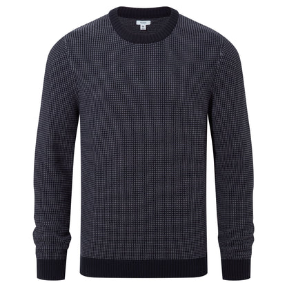 Richie Mens Knitted Crew Neck jumper - Dark Indigo
