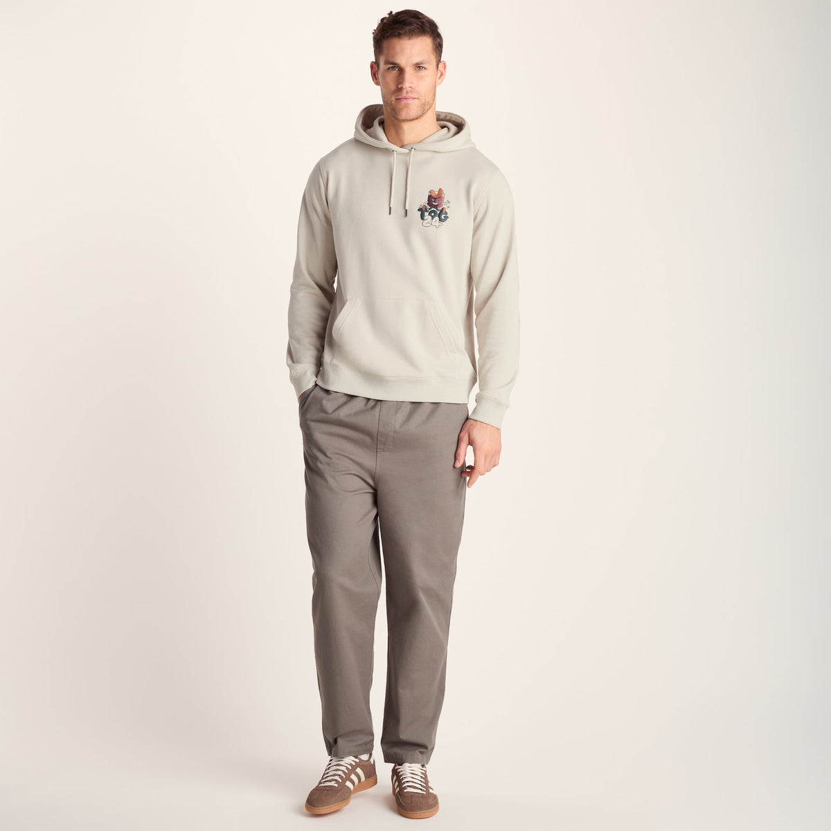 Riverton Mens Relaxed Fit Supersoft Hattie Clark Hoody - Warm Cloud