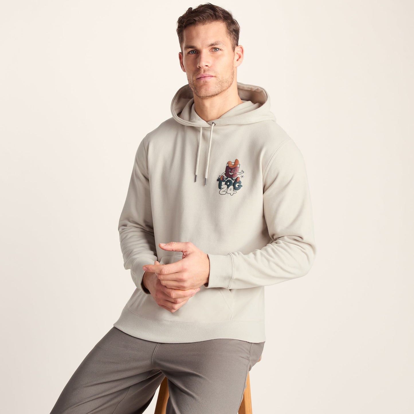 Riverton Mens Relaxed Fit Supersoft Hattie Clark Hoody - Warm Cloud
