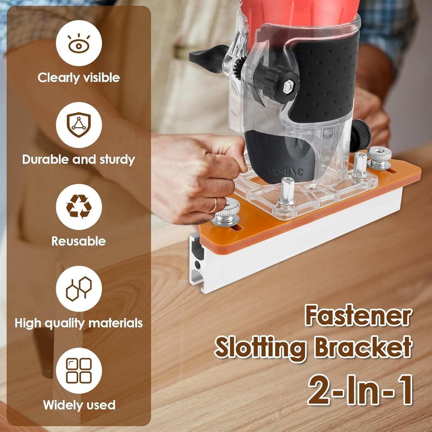 Dailyardtool¬Æ 2-in-1 Woodworking Trimmer Slotting Auxiliary Positioning Bracket