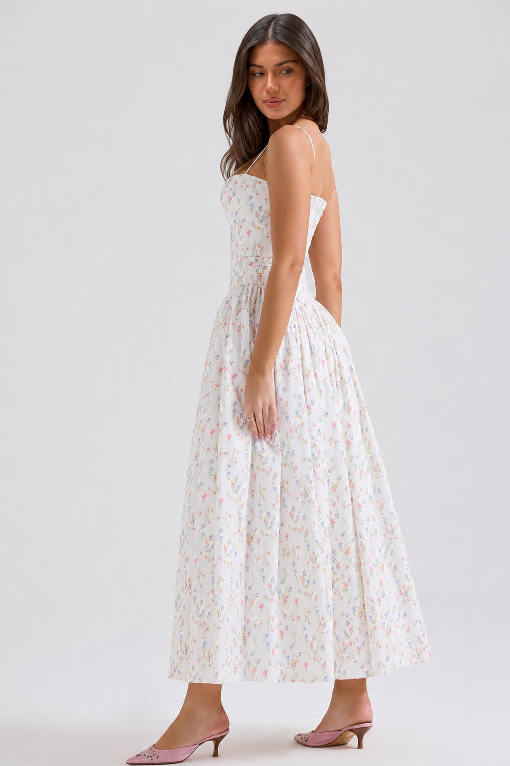 Sexy Floral Cami Bodycon Maxi Dress