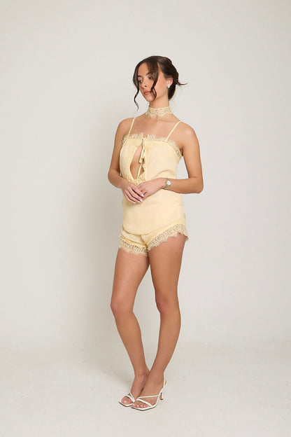 Gigi Lace Shorts | Butter Yellow