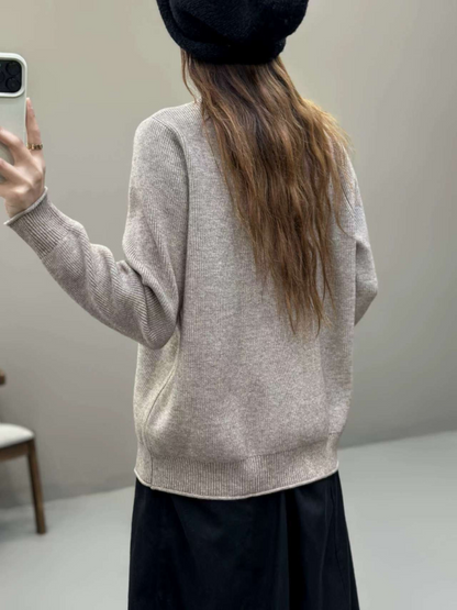 Women's Modern & Trendy Crew Neck Floral Color Sweater
