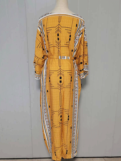 Printed Different Colors Polyester Long Length Gown Kimono Duster Robe
